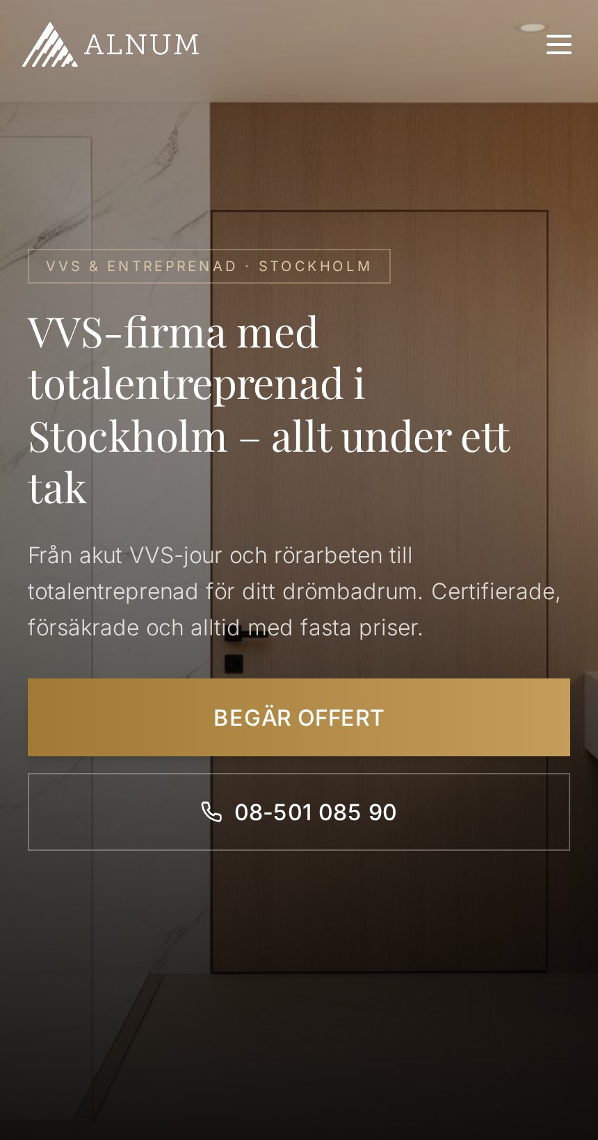 Alnum hemsida byggd av VIA Media