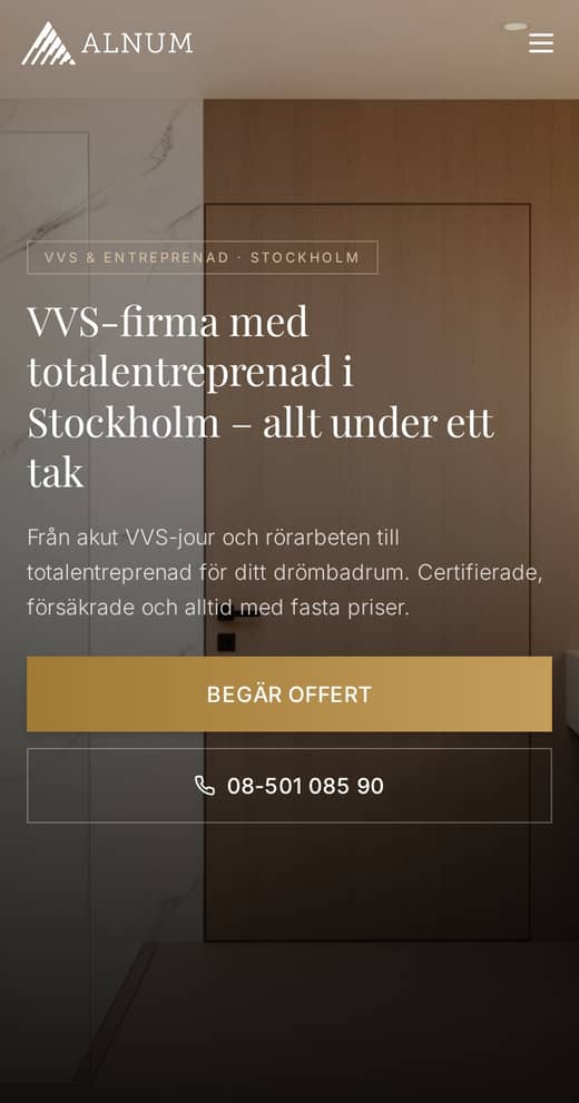 Alnum hemsida byggd av VIA Media